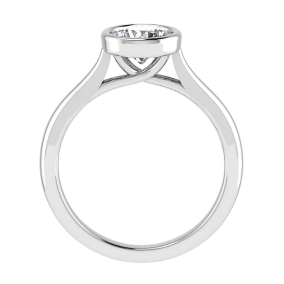 Round Diamond Bezel Set Solitaire Ring