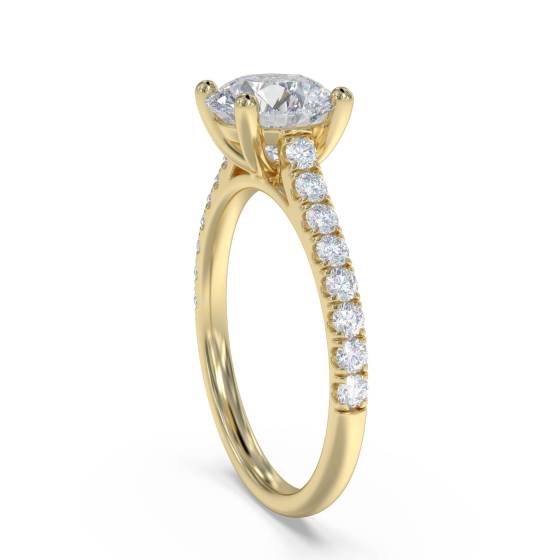 Round Diamond Shoulder Set Ring