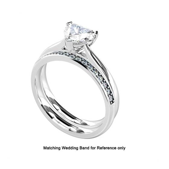 0.40ct SI1/H Heart Natural Diamond Solitaire Ring