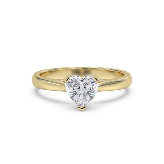 0.90ct VVS1/E Heart Shaped Natural Diamond Solitaire Ring