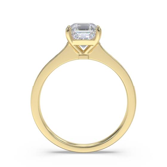 Asscher Diamond Shoulder Set Ring