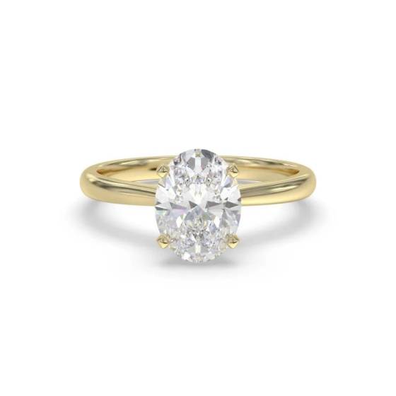 1.68ct VVS2/F Oval Cut Lab Grown Solitaire Ring