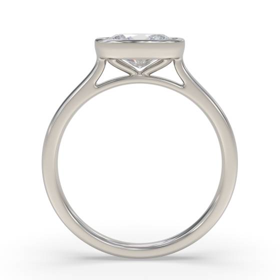 Oval Diamond Bezel Set East To West Solitaire Ring
