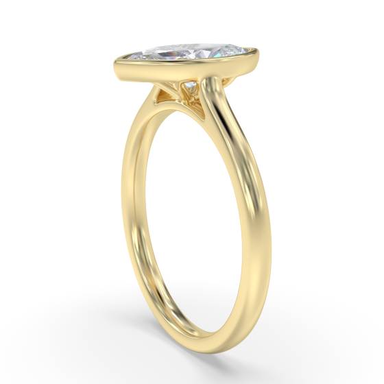 Marquise Diamond Bezel Set Solitaire Ring