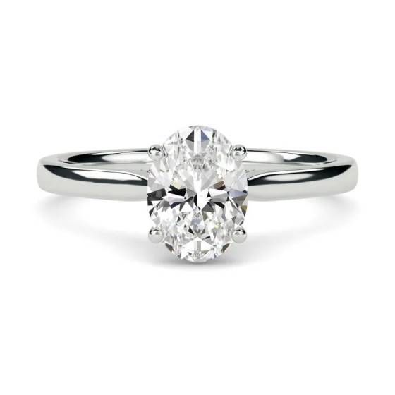 0.40ct SI1/D Oval Cut Labgrown Solitaire Ring