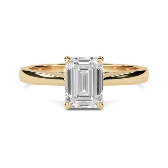 1.02ct VVS2/D Emerald cut Lab Grown Diamond Solitaire Ring