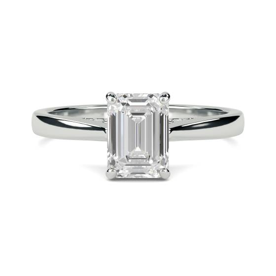 1.50ct VVS2/D Emerald cut Lab Grown Diamond Solitaire Ring