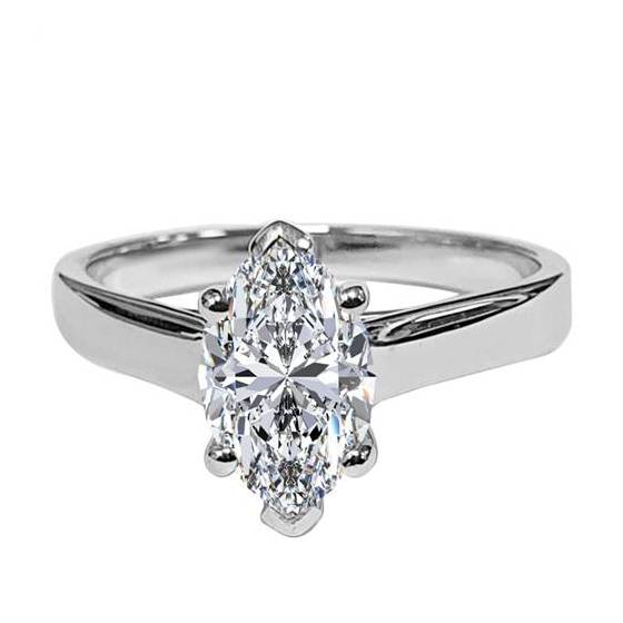 0.71ct VVS1/I Marquise cut Natural Diamond Solitaire Ring