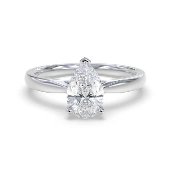 3.03ct VS1/F Pear Cut Lab Grown Solitaire Ring