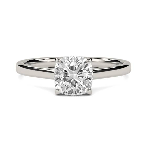 1.00ct VVS2/E Cushion cut Lab Grown Diamond Solitaire Ring
