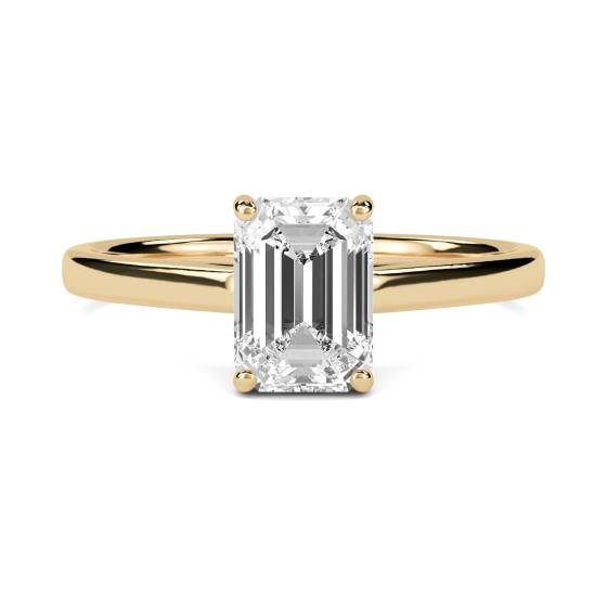 1.09ct VS1/E Emerald cut Lab Grown Diamond Solitaire Ring