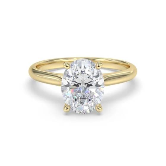 3.02ct VS2/D Oval Cut Lab Grown Solitaire Ring