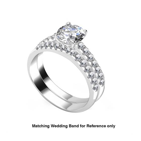 1.30ct VS2/F Round Natural Diamond Shoulder Set Ring