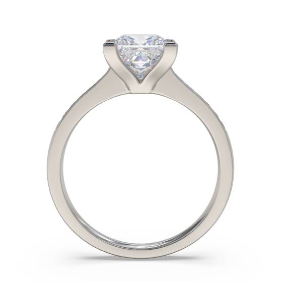 1.30ct SI2/E Princess Natural Diamond Shoulder Set Ring
