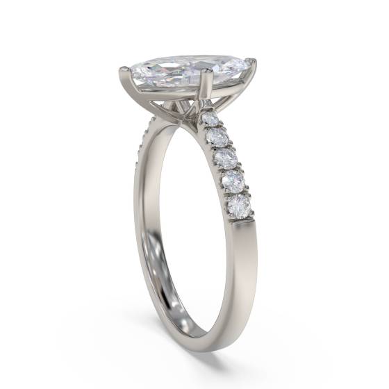 2.01ct VS1/G Marquise Natural Diamond Shoulder Set Ring