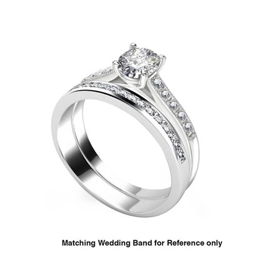 Oval Diamond Shoulder Set Ring