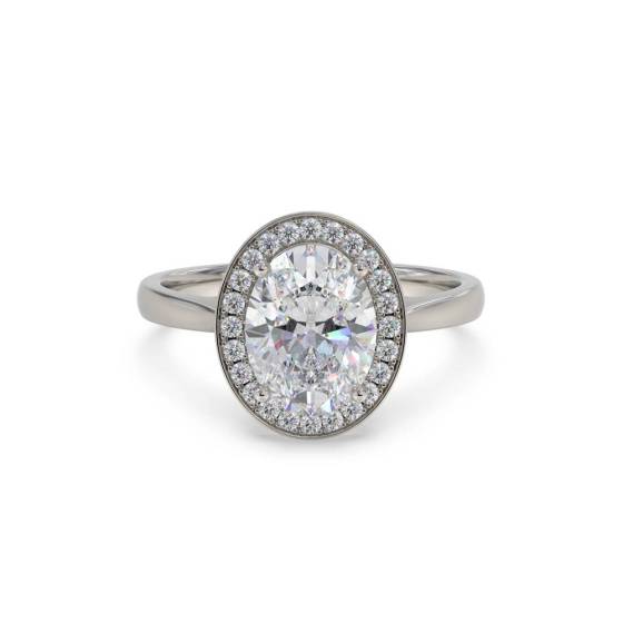 2.50ct SI1/E Oval Lab Grown Diamond Halo Ring