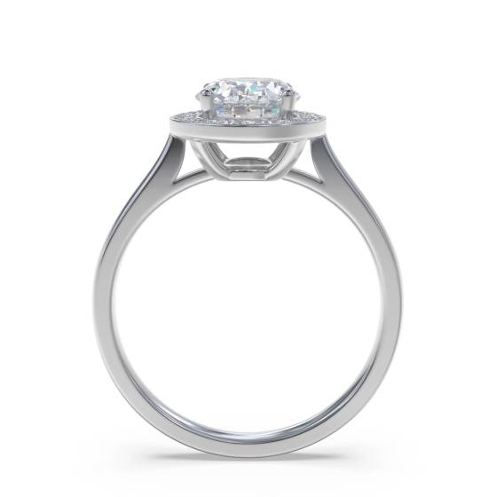 Oval Diamond Single Halo Ring