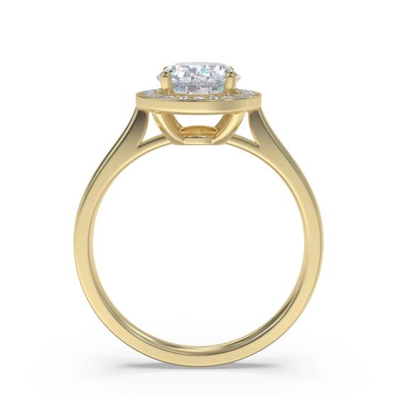 Oval Diamond Single Halo Ring