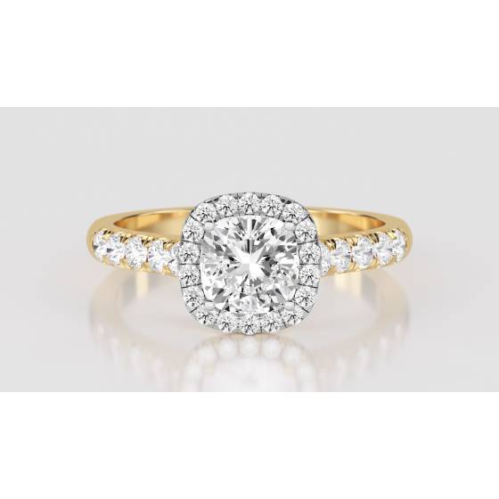 1.20ct VS/F Natural Diamond Halo Engagement Ring