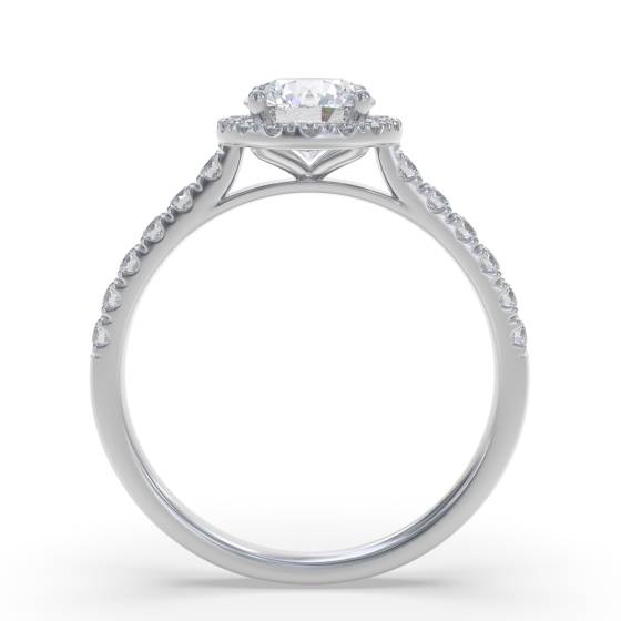 Round Diamond Single Halo Shoulder Set Ring