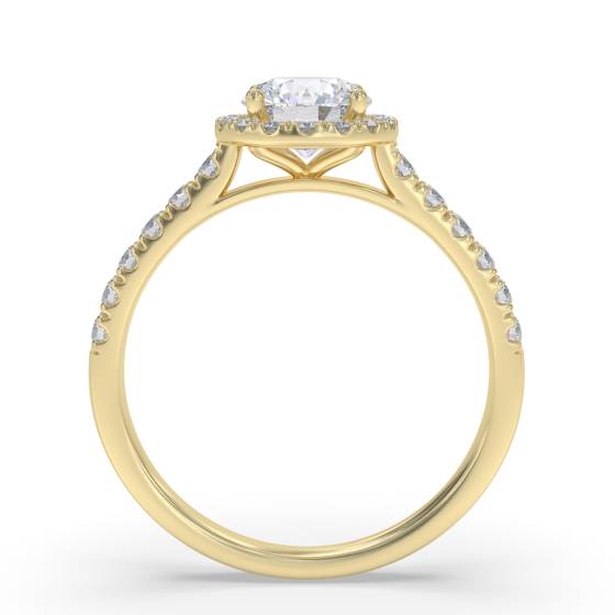 Round Diamond Single Halo Shoulder Set Ring