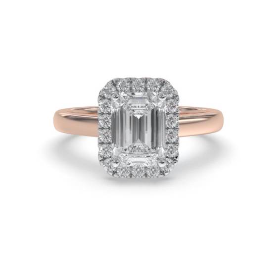 0.75ct I1/G Emerald cut Natural Diamonds Halo Ring