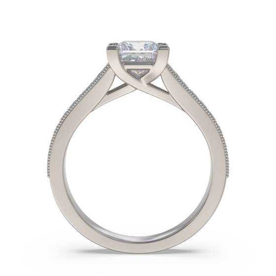 1.30ct SI2/F Princess Shoulder Set Natural Diamond Engagement Ring