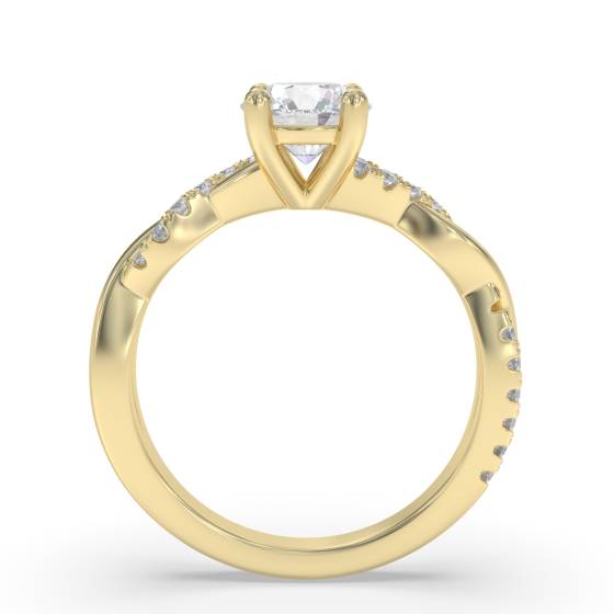 Infinity Twist Round Diamond Engagement Ring