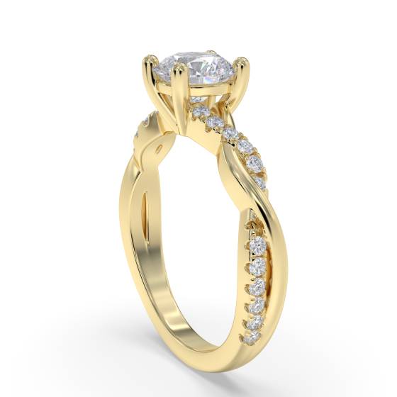 Infinity Twist Round Diamond Engagement Ring