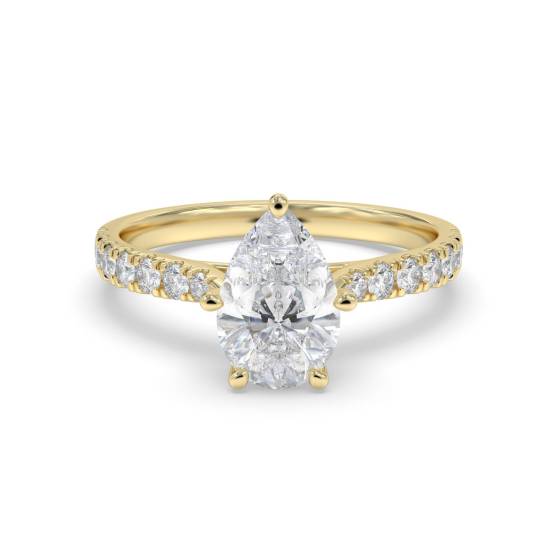 1.31ct VS1/E Heart Cut Labgrown Shoulder Set Ring