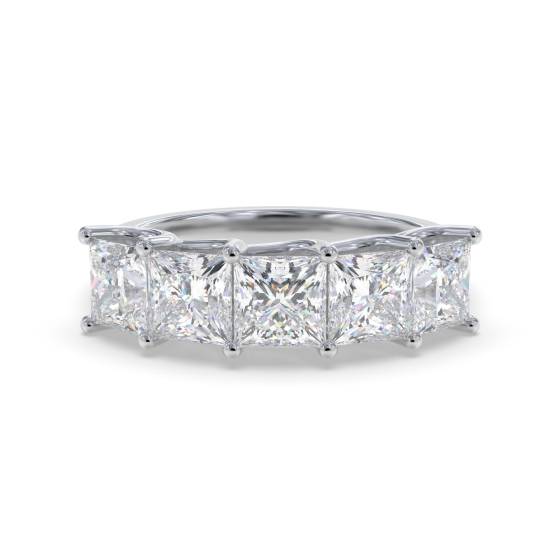 0.50ct VS/E-F 5 Stone Princess Natural Diamond Half Eternity Ring