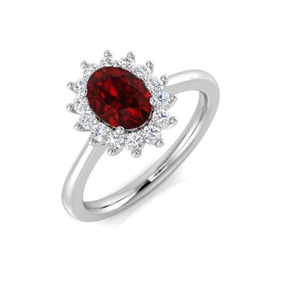 1.01ct VS/E-F Oval cut Ruby Gemstone Ring