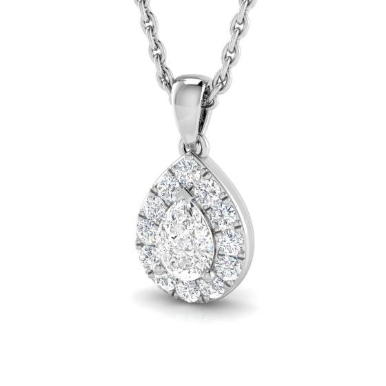 0.29ct SI/F-G Pear cut Natural Diamond Solitaire Pendant