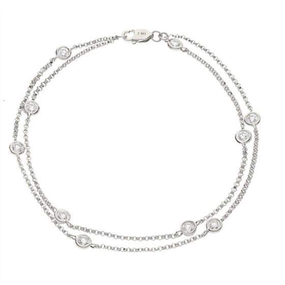 0.50ct VS/F-G Round Cut Natural Diamond 7 Inch Tennis Bracelet