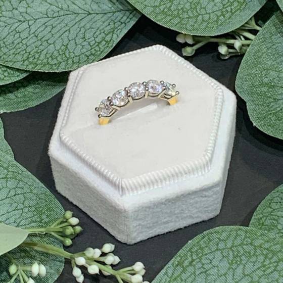 2.00ct SI/F-G Round Natural Diamond 5 Stone Ring