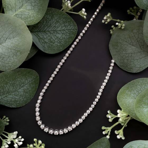 3.05ct VS/G-H Round Natural Diamond Tennis Necklace