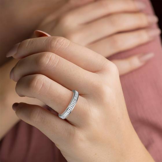 1.03ct VS/E-F Baguette Natural Diamond Full Eternity Ring