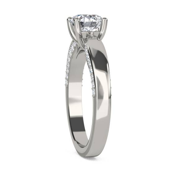 1.20ct I1/E Round Natural Diamond Shoulder Set Ring