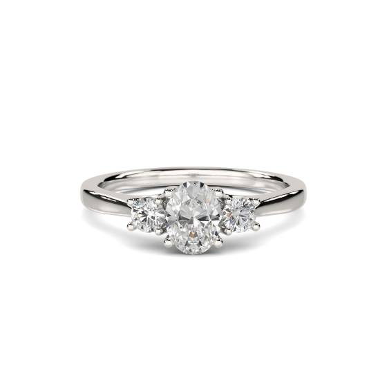 Oval & Round Diamond Trilogy Ring
