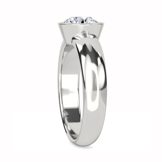 Round Diamond Bezel Set Engagement Ring
