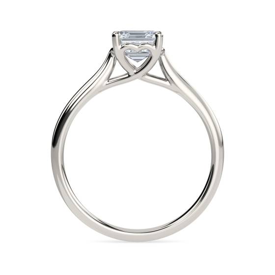 Heart Crossover Asscher Diamond Engagement Ring