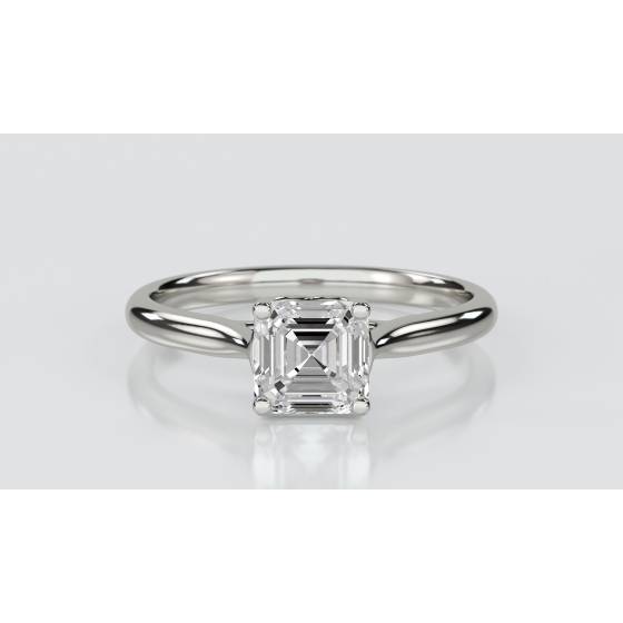 Heart Crossover Asscher Diamond Engagement Ring