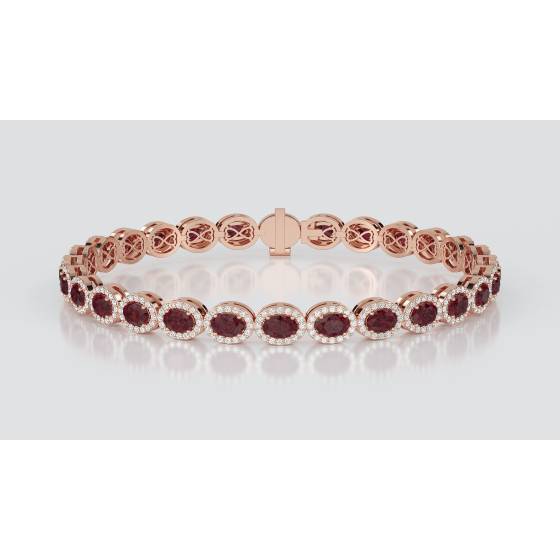 12.30ct Elegant Diamond and Ruby Tennis Bracelet