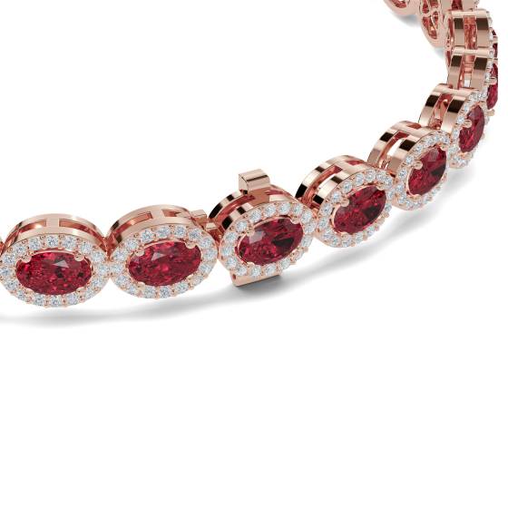 12.30ct Elegant Diamond and Ruby Tennis Bracelet