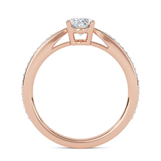 Oval Diamond Shoulder Set Ring