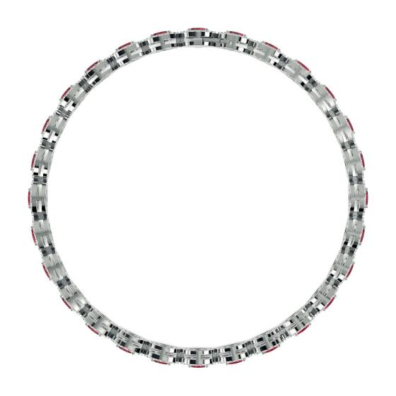 12.30ct Elegant Diamond and Ruby Tennis Bracelet