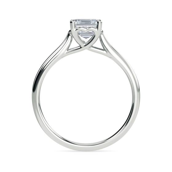 Heart Crossover Asscher Diamond Engagement Ring