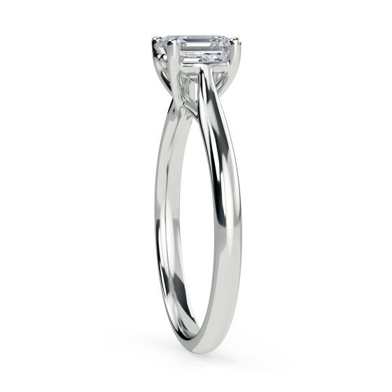 Heart Crossover Asscher Diamond Engagement Ring