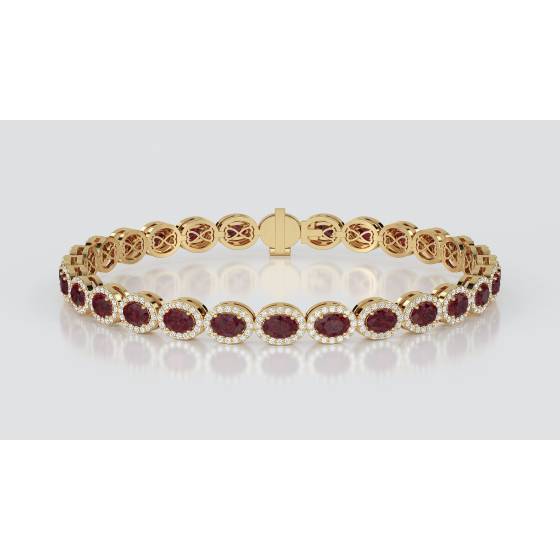12.30ct Elegant Diamond and Ruby Tennis Bracelet